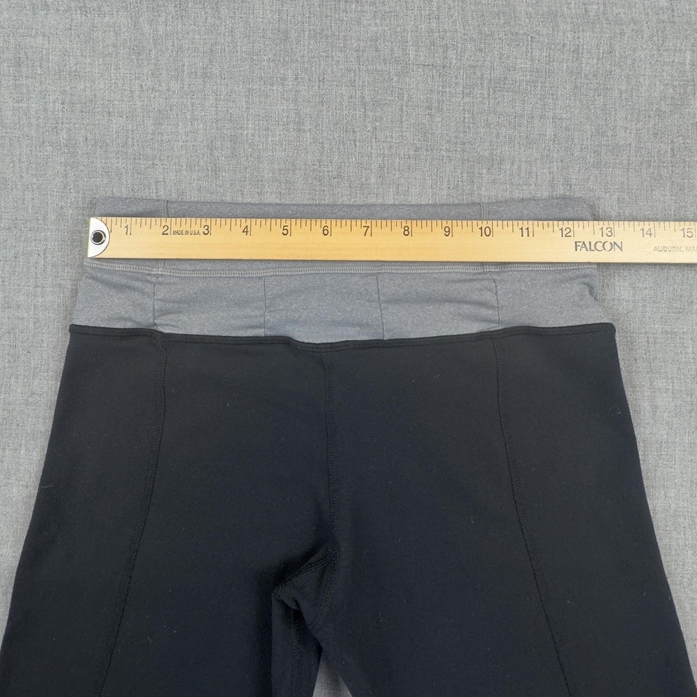Lululemon Pants Womens 4 Black Gray Crop Wide Leg Yoga Capri Athletic Stretch - Picture 7 of 11